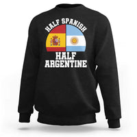 Half Spanish Half Argentine Flag Graphic Sweatshirt Proud Spain Argentina Dual Heritage Pride