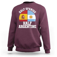 Half Spanish Half Argentine Flag Graphic Sweatshirt Proud Spain Argentina Dual Heritage Pride