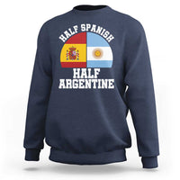 Half Spanish Half Argentine Flag Graphic Sweatshirt Proud Spain Argentina Dual Heritage Pride