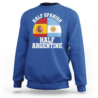 Half Spanish Half Argentine Flag Graphic Sweatshirt Proud Spain Argentina Dual Heritage Pride