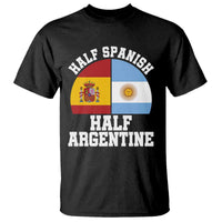 Half Spanish Half Argentine Flag Graphic T Shirt Proud Spain Argentina Dual Heritage Pride