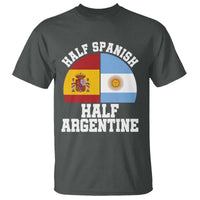 Half Spanish Half Argentine Flag Graphic T Shirt Proud Spain Argentina Dual Heritage Pride