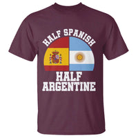 Half Spanish Half Argentine Flag Graphic T Shirt Proud Spain Argentina Dual Heritage Pride