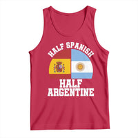 Half Spanish Half Argentine Flag Graphic Tank Top Proud Spain Argentina Dual Heritage Pride