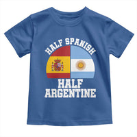 Half Spanish Half Argentine Flag Graphic Toddler T Shirt Proud Spain Argentina Dual Heritage Pride