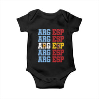 Retro ARG ESP Argentina Espana Flag Typography Graphic Baby Onesie Country Code Dual Argentine Spainish Heritage Pride