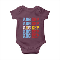 Retro ARG ESP Argentina Espana Flag Typography Graphic Baby Onesie Country Code Dual Argentine Spainish Heritage Pride