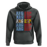 Retro ARG ESP Argentina Espana Flag Typography Graphic Hoodie Country Code Dual Argentine Spainish Heritage Pride