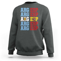 Retro ARG ESP Argentina Espana Flag Typography Graphic Sweatshirt Country Code Dual Argentine Spainish Heritage Pride