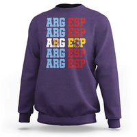 Retro ARG ESP Argentina Espana Flag Typography Graphic Sweatshirt Country Code Dual Argentine Spainish Heritage Pride