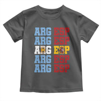Retro ARG ESP Argentina Espana Flag Typography Graphic Toddler T Shirt Country Code Dual Argentine Spainish Heritage Pride