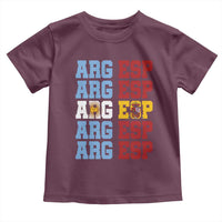 Retro ARG ESP Argentina Espana Flag Typography Graphic Toddler T Shirt Country Code Dual Argentine Spainish Heritage Pride