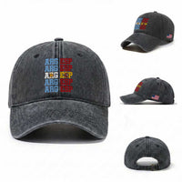 Retro ARG ESP Argentina Espana Flag Typography Graphic Washed Cotton Baseball Cap Country Code Dual Argentine Spainish Heritage Pride