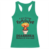 Funny Toilet Mushroom Cloud Gag Graphic Racerback Tank Top I Was Having Explosive Diarrhea Before It Was Cool