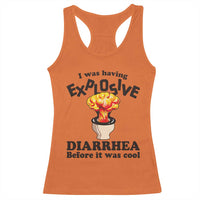 Funny Toilet Mushroom Cloud Gag Graphic Racerback Tank Top I Was Having Explosive Diarrhea Before It Was Cool