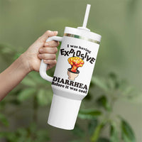 Funny Toilet Mushroom Cloud Gag Graphic Tumbler With Handle I Was Having Explosive Diarrhea Before It Was Cool