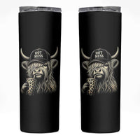 Hot Mess Highland Cow Sipping Iced Coffee Meme Skinny Tumbler Funny Sarcastic Everyday Life Country Western Style