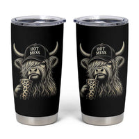 Hot Mess Highland Cow Sipping Iced Coffee Meme Tumbler Cup Funny Sarcastic Everyday Life Country Western Style