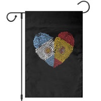 Argentina Spain Flag Mixed Roots Fingerprint Heart Graphic Garden Flag Argentine Spanish Dual Heritage Hispanic Pride Match Day