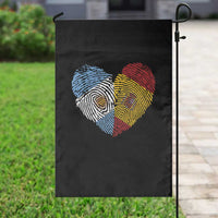 Argentina Spain Flag Mixed Roots Fingerprint Heart Graphic Garden Flag Argentine Spanish Dual Heritage Hispanic Pride Match Day