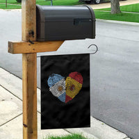 Argentina Spain Flag Mixed Roots Fingerprint Heart Graphic Garden Flag Argentine Spanish Dual Heritage Hispanic Pride Match Day