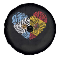 Argentina Spain Flag Mixed Roots Fingerprint Heart Graphic Spare Tire Cover Argentine Spanish Dual Heritage Hispanic Pride Match Day