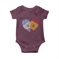 Argentina Spain Flag Mixed Roots Fingerprint Heart Graphic Baby Onesie Argentine Spanish Dual Heritage Hispanic Pride Match Day