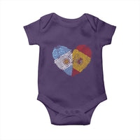 Argentina Spain Flag Mixed Roots Fingerprint Heart Graphic Baby Onesie Argentine Spanish Dual Heritage Hispanic Pride Match Day