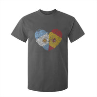 Argentina Spain Flag Mixed Roots Fingerprint Heart Graphic T Shirt For Kid Argentine Spanish Dual Heritage Hispanic Pride Match Day