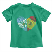 Argentina Spain Flag Mixed Roots Fingerprint Heart Graphic Toddler T Shirt Argentine Spanish Dual Heritage Hispanic Pride Match Day