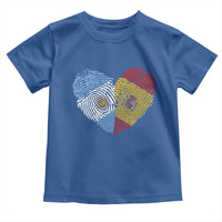 Argentina Spain Flag Mixed Roots Fingerprint Heart Graphic Toddler T Shirt Argentine Spanish Dual Heritage Hispanic Pride Match Day
