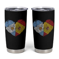 Argentina Spain Flag Mixed Roots Fingerprint Heart Graphic Tumbler Cup Argentine Spanish Dual Heritage Hispanic Pride Match Day