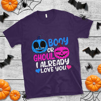 Halloween Gender Reveal T Shirt Boy Or Girl I Already Love You Blue Or Pink Cute Pumpkin Baby Shower - Wonder Print Shop