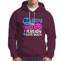 Halloween Gender Reveal Hoodie Boy Or Girl I Already Love You Blue Or Pink Cute Pumpkin Baby Shower - Wonder Print Shop