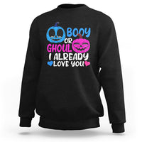 Halloween Gender Reveal Sweatshirt Boy Or Girl I Already Love You Blue Or Pink Cute Pumpkin Baby Shower - Wonder Print Shop