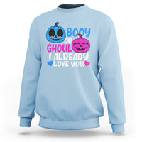 Halloween Gender Reveal Sweatshirt Boy Or Girl I Already Love You Blue Or Pink Cute Pumpkin Baby Shower - Wonder Print Shop