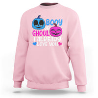 Halloween Gender Reveal Sweatshirt Boy Or Girl I Already Love You Blue Or Pink Cute Pumpkin Baby Shower - Wonder Print Shop