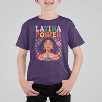 Latina Power T Shirt For Kid Floral Hispanic Heritage - Wonder Print Shop