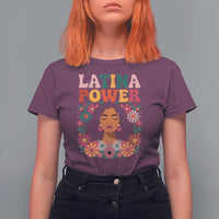 Latina Power T Shirt For Women Floral Hispanic Heritage - Wonder Print Shop