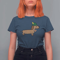 Oktoberfest Dachshund T Shirt For Women Cute Sausage Dog German Munich - Wonder Print Shop
