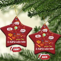 Inclusion Matters Christmas Ornament It Starts With Hello In Languages - Wonder Print Shop
