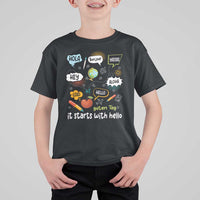 Inclusion Matters T Shirt For Kid It Starts With Hello In Languages - Wonder Print Shop