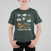 Inclusion Matters T Shirt For Kid It Starts With Hello In Languages - Wonder Print Shop