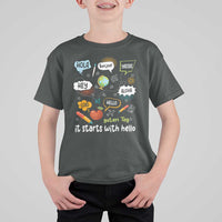 Inclusion Matters T Shirt For Kid It Starts With Hello In Languages - Wonder Print Shop