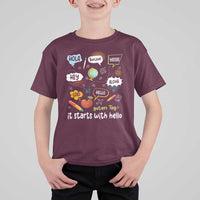 Inclusion Matters T Shirt For Kid It Starts With Hello In Languages - Wonder Print Shop