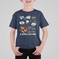 Inclusion Matters T Shirt For Kid It Starts With Hello In Languages - Wonder Print Shop