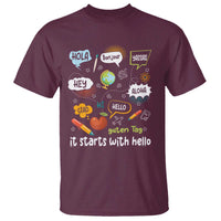 Inclusion Matters T Shirt It Starts With Hello In Languages - Wonder Print Shop