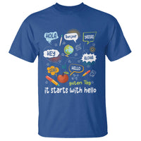 Inclusion Matters T Shirt It Starts With Hello In Languages - Wonder Print Shop