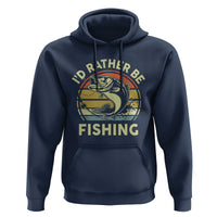 Funny Bass Fishing Hoodie I'd Rather Be Fishing Retro Vintage - Wonder Print Shop