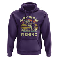 Funny Bass Fishing Hoodie I'd Rather Be Fishing Retro Vintage - Wonder Print Shop